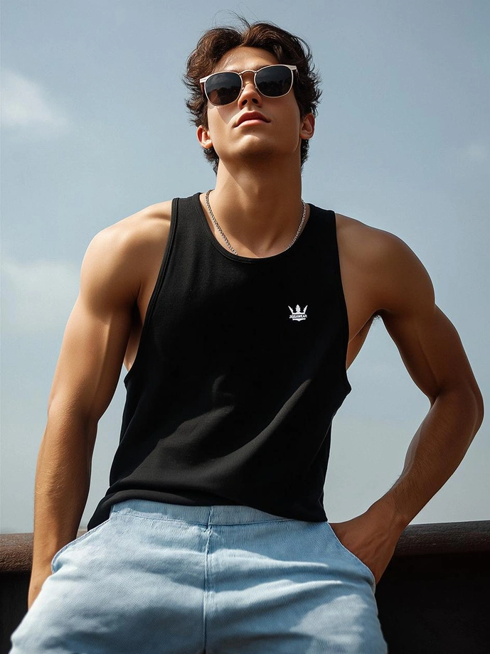 Koszulka męska tank top Jigga Wear Mini Crown czarna