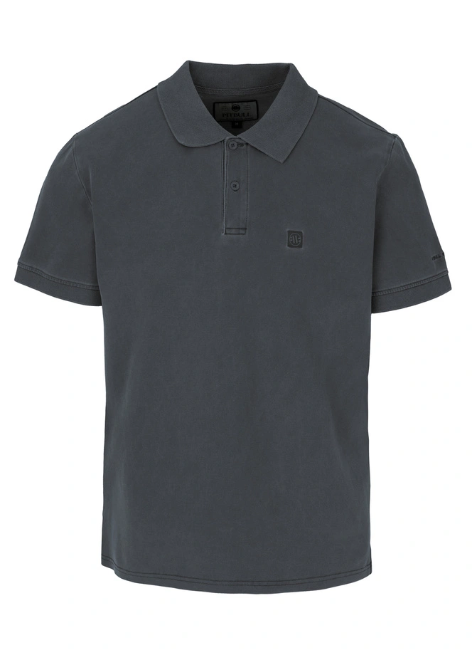 Koszulka męska Polo Pitbull Pique Small Logo Washed grafitowa