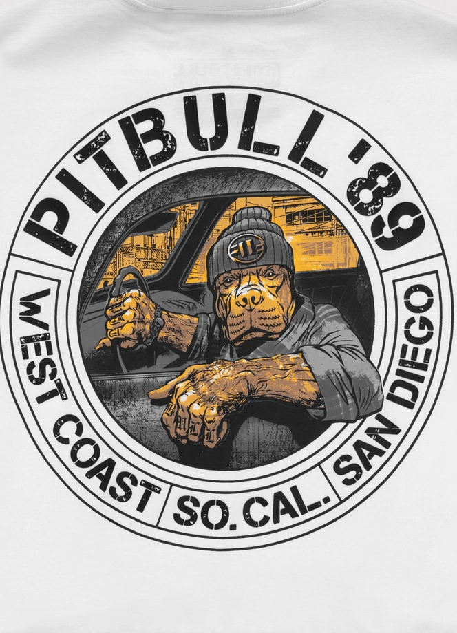 Koszulka męska T-Shirt Pit Bull Pitbull Driving biała
