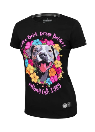 Koszulka damska T-shirt Pit Bull Happy-Pit czarna