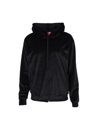 Welurowa bluza damska z kapturem Street Autonomy Welt czarna