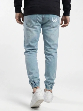 Spodnie męskie jogger jeans Środowisko Miejskie Laur jasne niebieskie