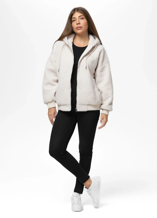 Bluza damska z kapturem ZIP Pitbull Daisy kremowa