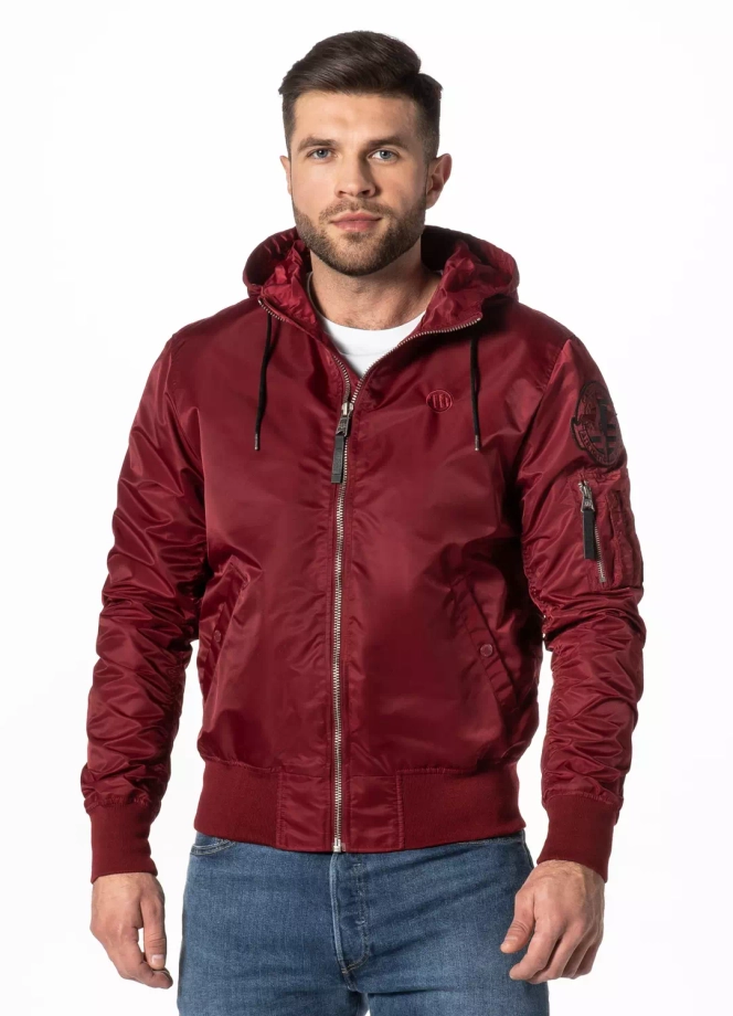 Kurtka męska przejściowa wiosenna Pit Bull Starwood Flight bomberka jacket bordowa