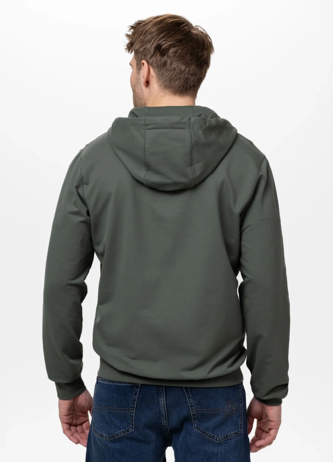 Bluza męska rozpinana z kapturem Pitbull Small Logo Nugget zielona