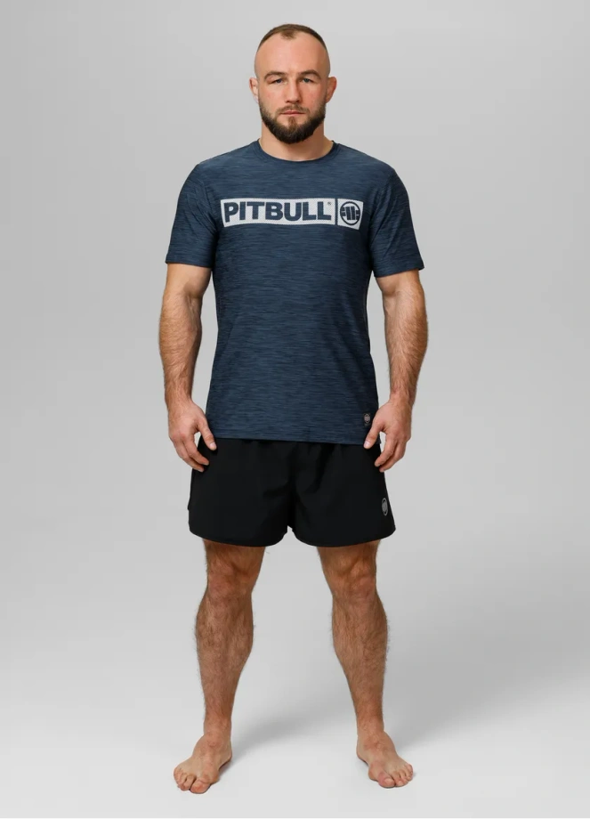 Koszulka męska T-shirt Pit Bull Performance Pro+ Casual Sport Hilltop granatowa