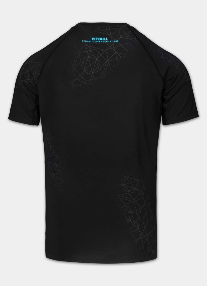 Koszulka męska rashguard Pitbull Ray czarna/niebieska