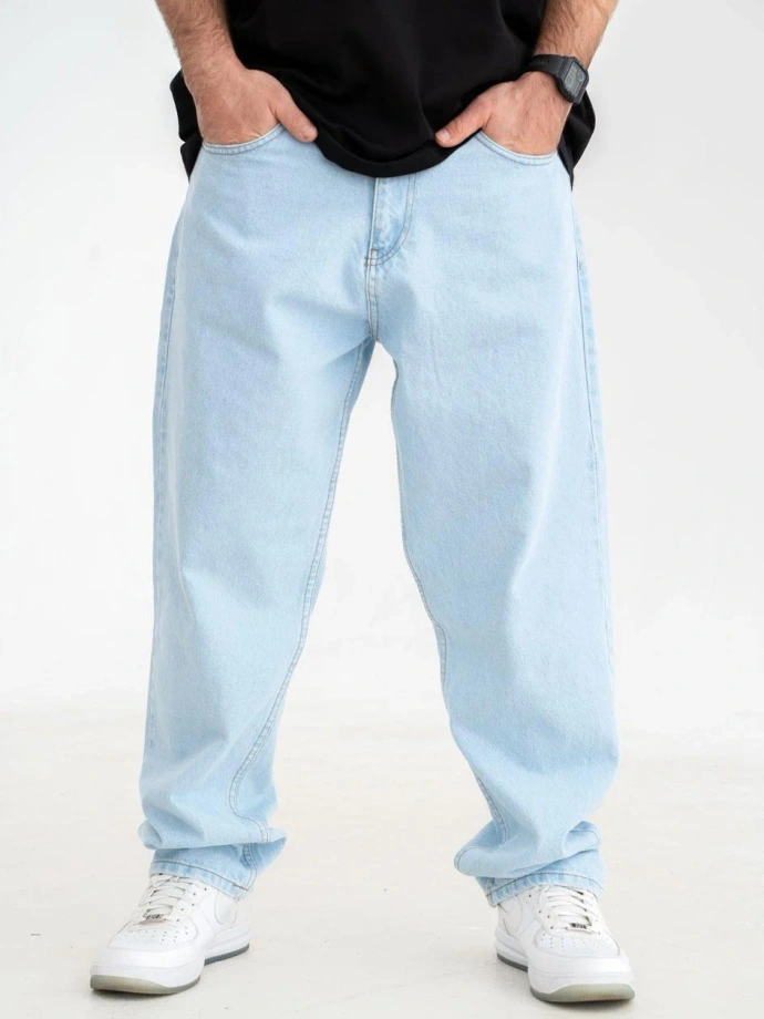 Spodnie męskie Jeans Baggy Jigga Wear Crown jasne niebieskie