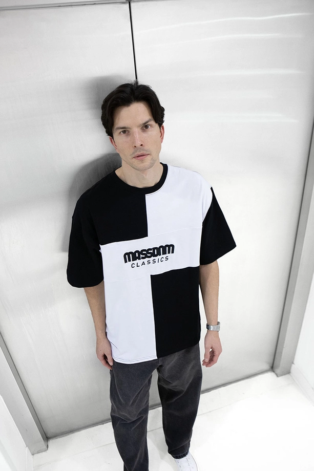 Koszulka męska t-shirt Mass Dnm Tony czarno/biała