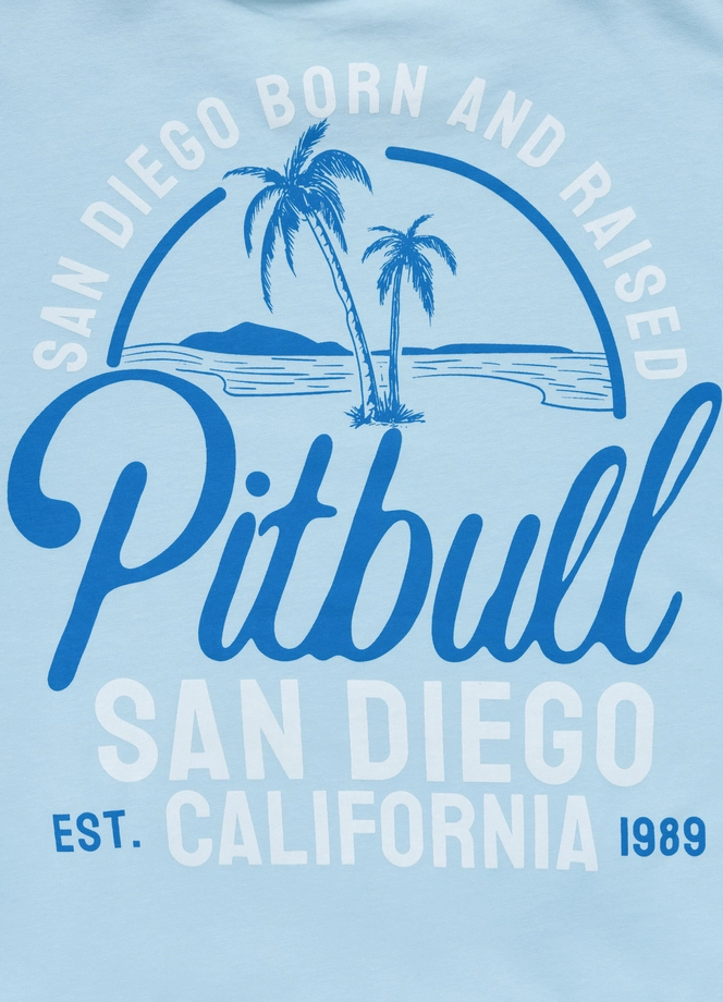 Koszulka męska T-Shirt Pit Bull Pitbull San Diego Born jasno niebieska