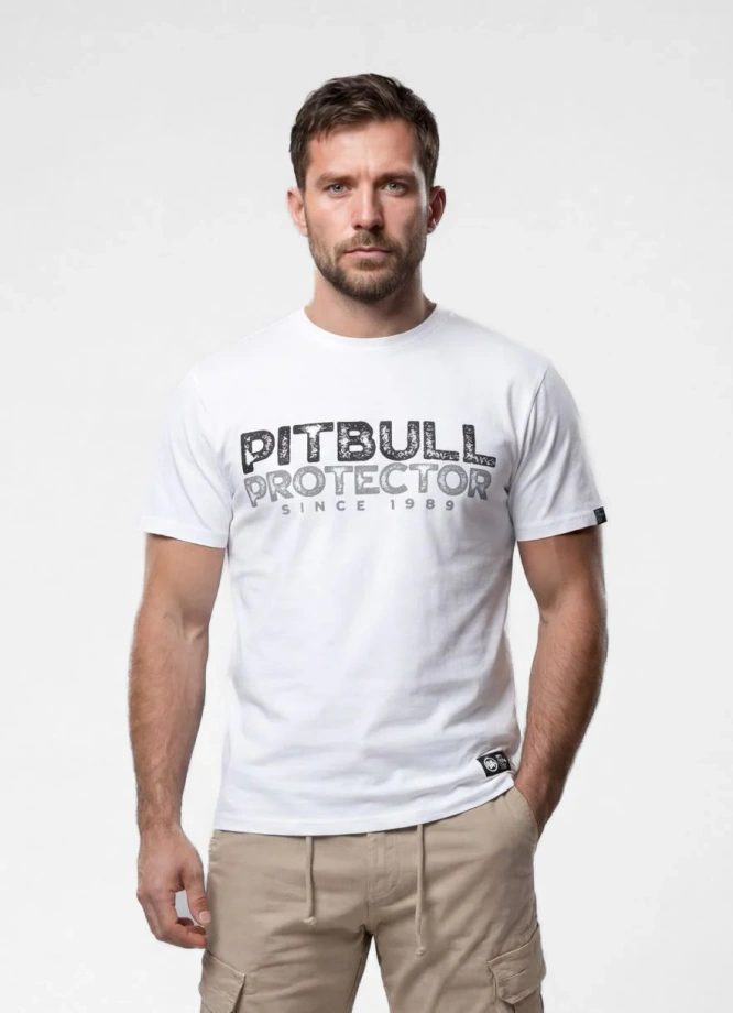 Koszulka męska T-Shirt Pit Bull Protector biała