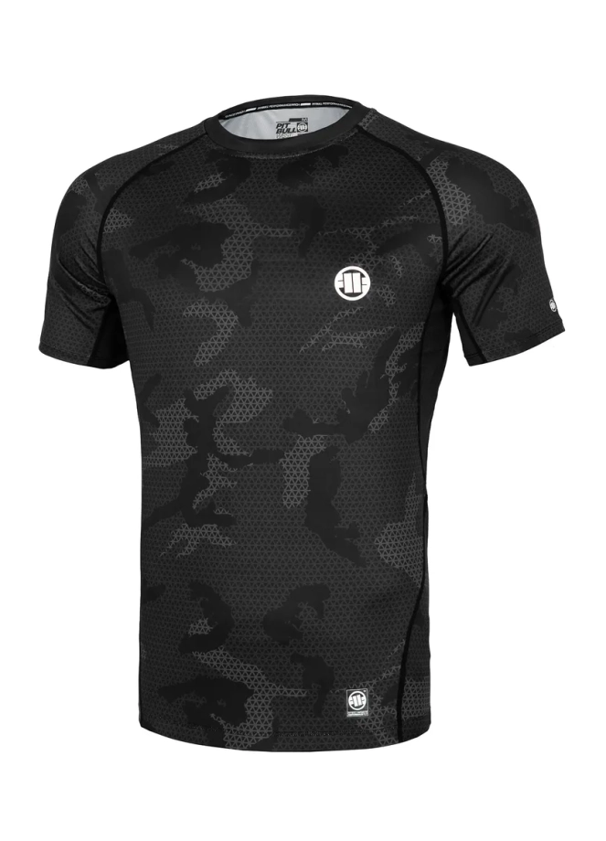 Koszulka męska rashguard Pit Bull Shortsleeve Net Camo II 24 czarna