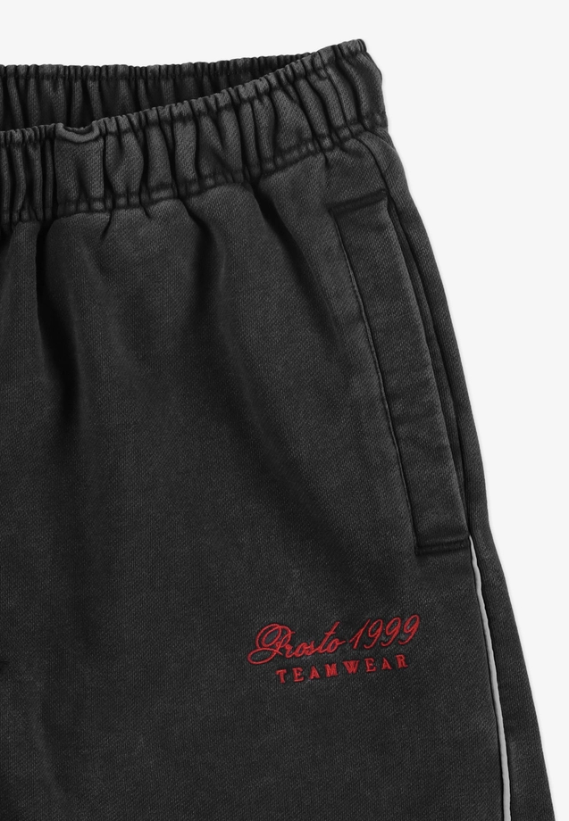 Spodnie dresowe męskie oversize Prosto Team Washed czarne