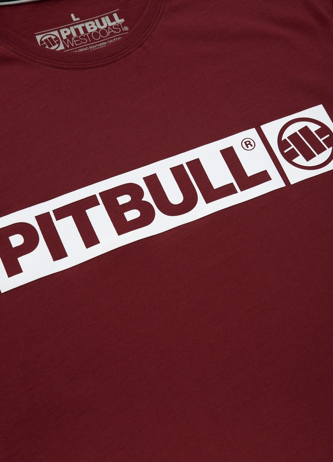 Koszulka męska T-Shirt Pitbull Hilltop bordowa burgundowa