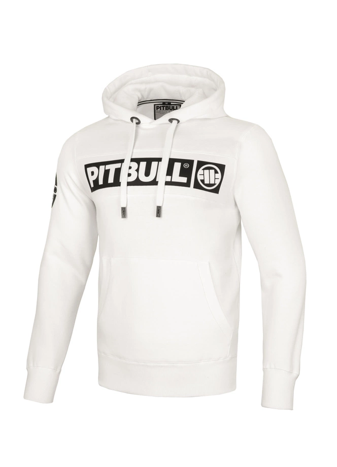 Bluza męska z kapturem Pitbull Pit Bull Sherwood 24 hooded biała