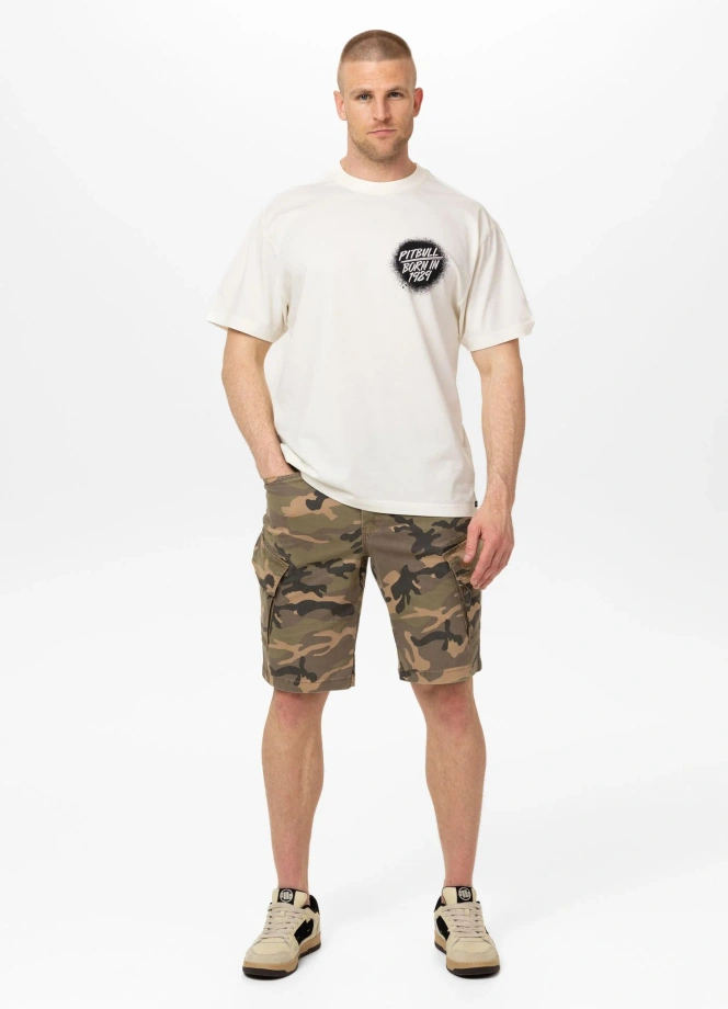 Koszulka męska T-Shirt oversize Pitbull Graffiti Loose Fit biała