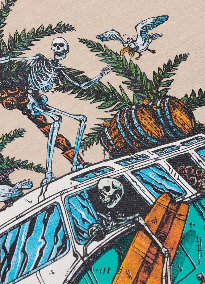 Koszulka męska T-Shirt Pit Bull Pitbull Open Beach ultra kremowa