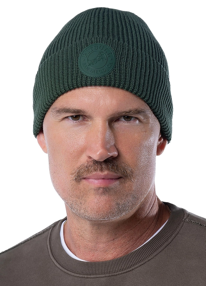 Czapka zimowa Pitbull Beanie San Diego CA ciemno zielona