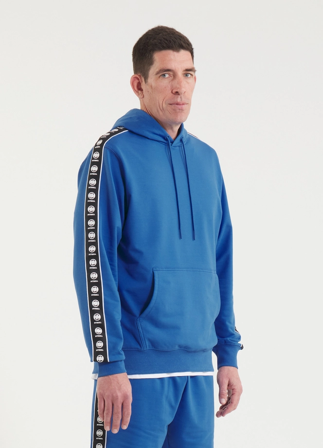Bluza męska z kapturem Pitbull Pit Bull Tape Nugget niebieska