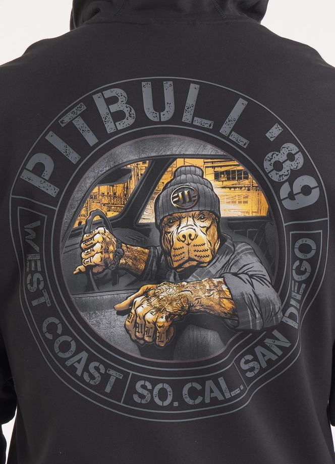 Bluza męska z kapturem Pitbull Pit Bull Driving ZIP czarna
