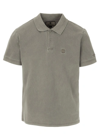 Koszulka męska Polo Pitbull Pique Small Logo Washed szara oliwkowa