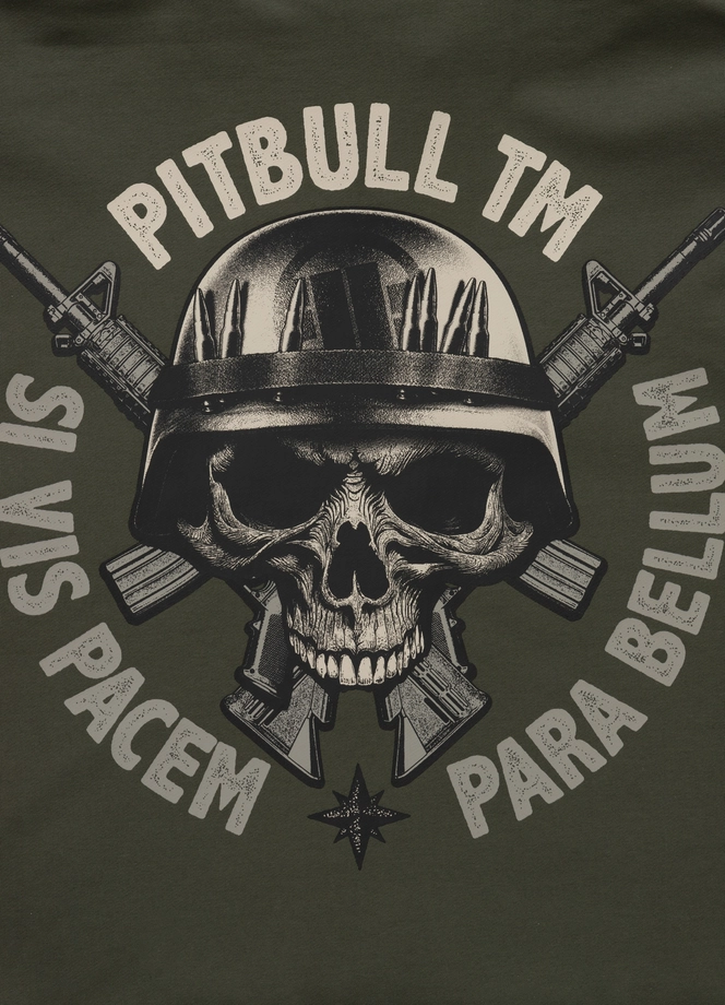 Bluza męska z kapturem Pitbull Pit Bull Para Bellum ZIP zielona
