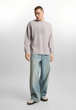 Koszulka longsleeve męski Prosto Splash Shield szara