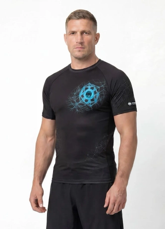 Koszulka męska rashguard Pitbull Ray czarna/niebieska