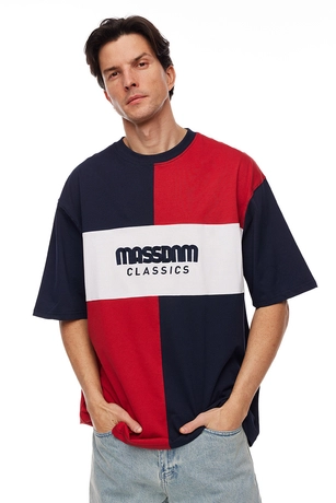 Koszulka męska t-shirt Mass Dnm Tony granatowo/czerwona