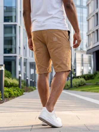 Spodenki szorty męskie materiałowe Jigga Wear Crown beżowe