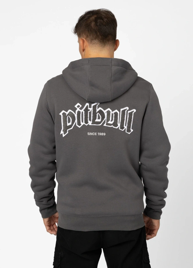 Bluza męska rozpinana z kapturem Pit Bull Ruffin Ring grafitowa