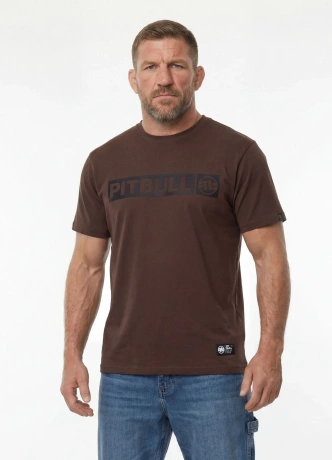 Koszulka męska T-Shirt Pitbull Hilltop ciemno brązowa