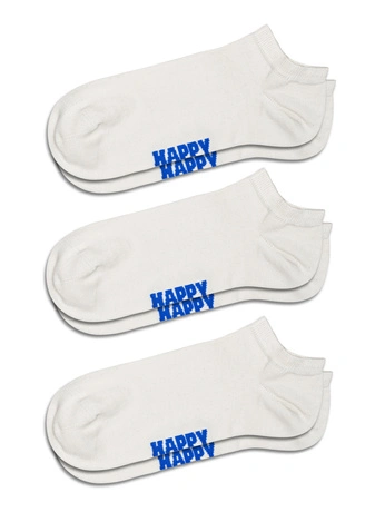 Skarpety Happy Socks 3-Pack Solid Low Socks białe