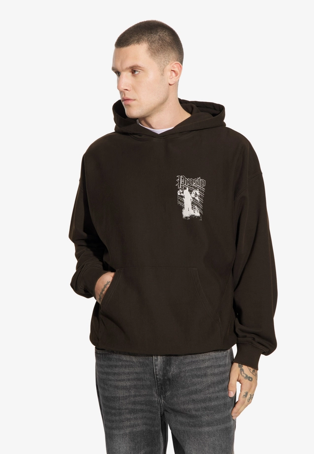 Bluza męska z kapturem Prosto Shadow sprany czarny