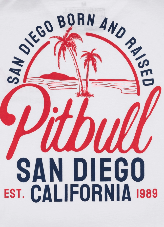 Koszulka męska T-Shirt Pit Bull Pitbull San Diego Born biała