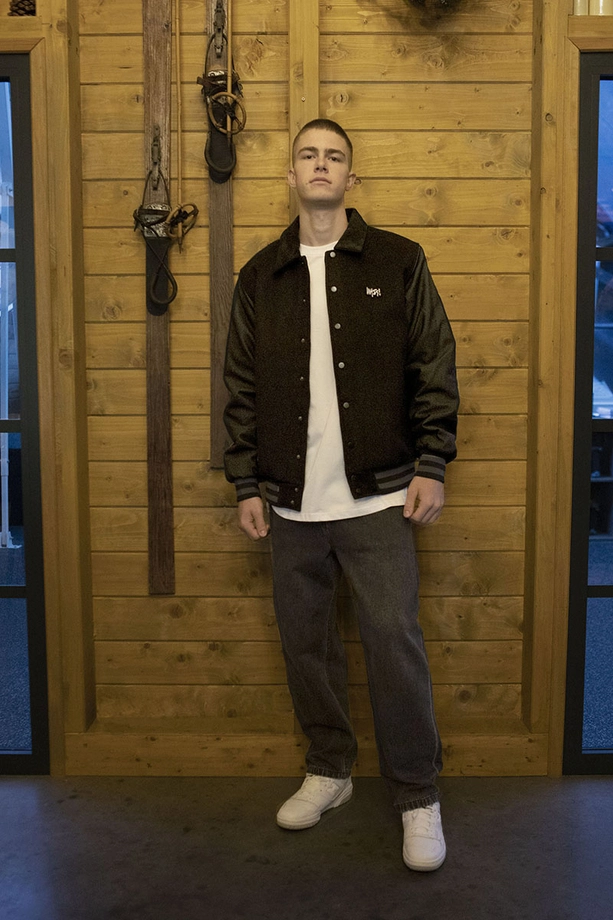 Kurtka przejściowa bejsbolówka Mass Denim Alabama czarna