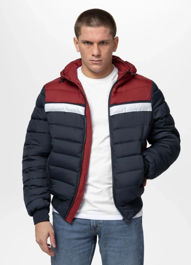 Kurtka zimowa męska Pit Bull Rubio granatowa/czerwona