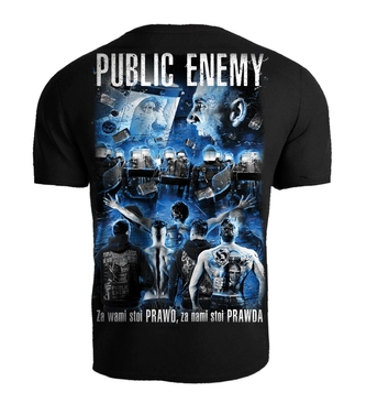 Koszulka męska T-shirt Public Enemy Za wami stoi PRAWO za nami stoi PRAWDA czarna