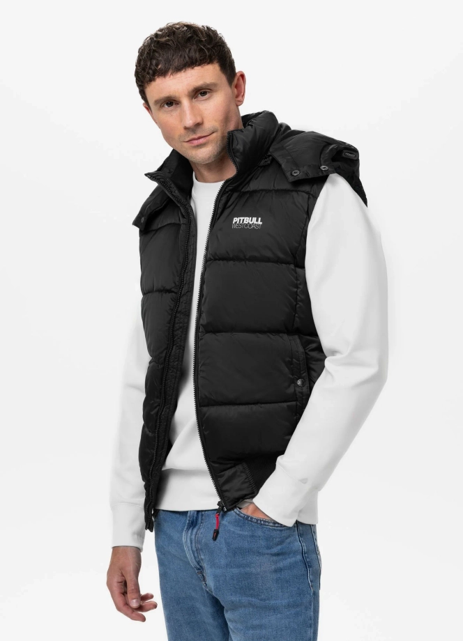 Bezrękawnik męski Kamizelka z kapturem Pit Bull Walpen 25 czarny