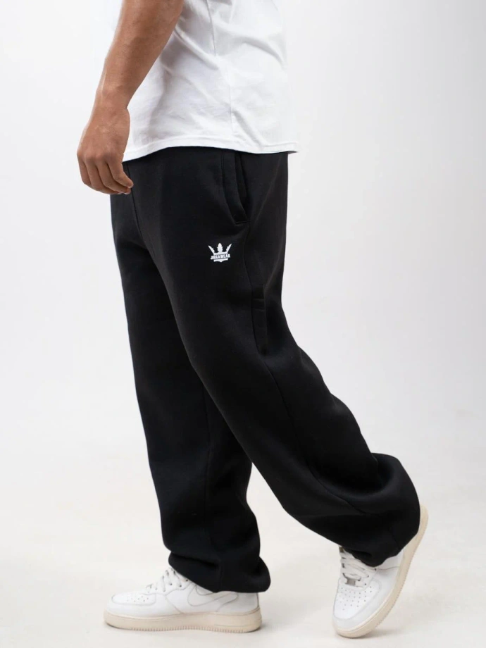 Spodnie dresowe męskie Baggy Jigga Wear Logo Drawcord czarne