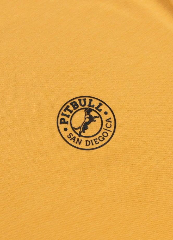 Koszulka męska T-Shirt Pit Bull Pitbull San Diego CA Small Logo Slim Fit żółta
