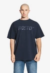 Koszulka męska t-shirt oversize Prosto Big Log Washed granatowa