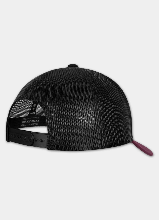 Czapka z daszkiem Snapback Trucker Pit Bull Pitbull San Diego CA czarno/bordowa