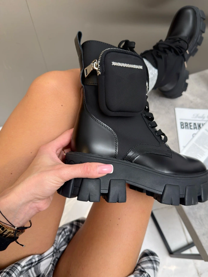 Buty damskie workery Olavoga TREAKLY czarne