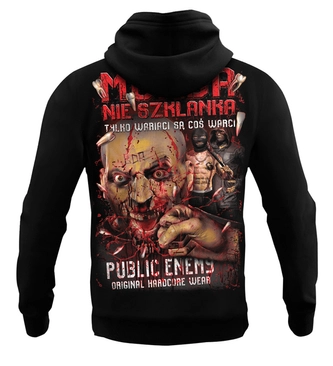 Bluza męska z kapturem Public Enemy Morda nie szklanka hoodie czarna