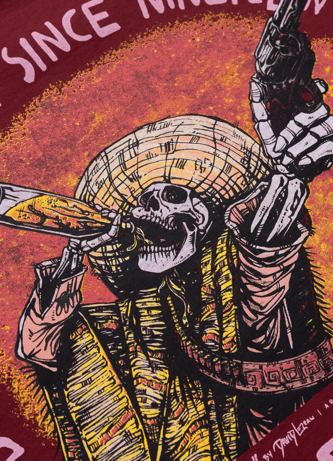 Koszulka męska T-Shirt Pit Bull Pitbull Shot For Shot bordowa