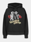 Bluza damska z kapturem Pitbull Washed Lovia Thick&Thin ciemno grafitowa