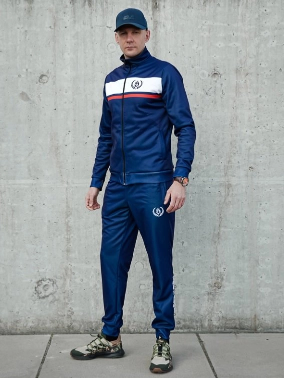 Spodnie dresowe męskie Środowisko Miejskie Laur Poliester granatowe