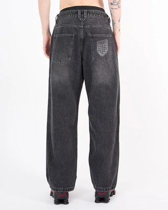 Spodnie męskie Jeans Baggy Prosto Shield szare