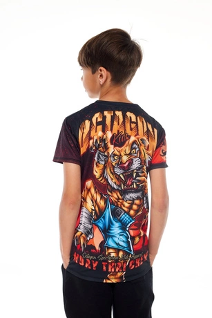 Koszulka sportowa dziecięca t-shirt Octagon Tygrys czerwona
